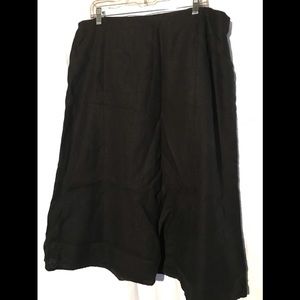 Talbots black linen lines skirt 20W